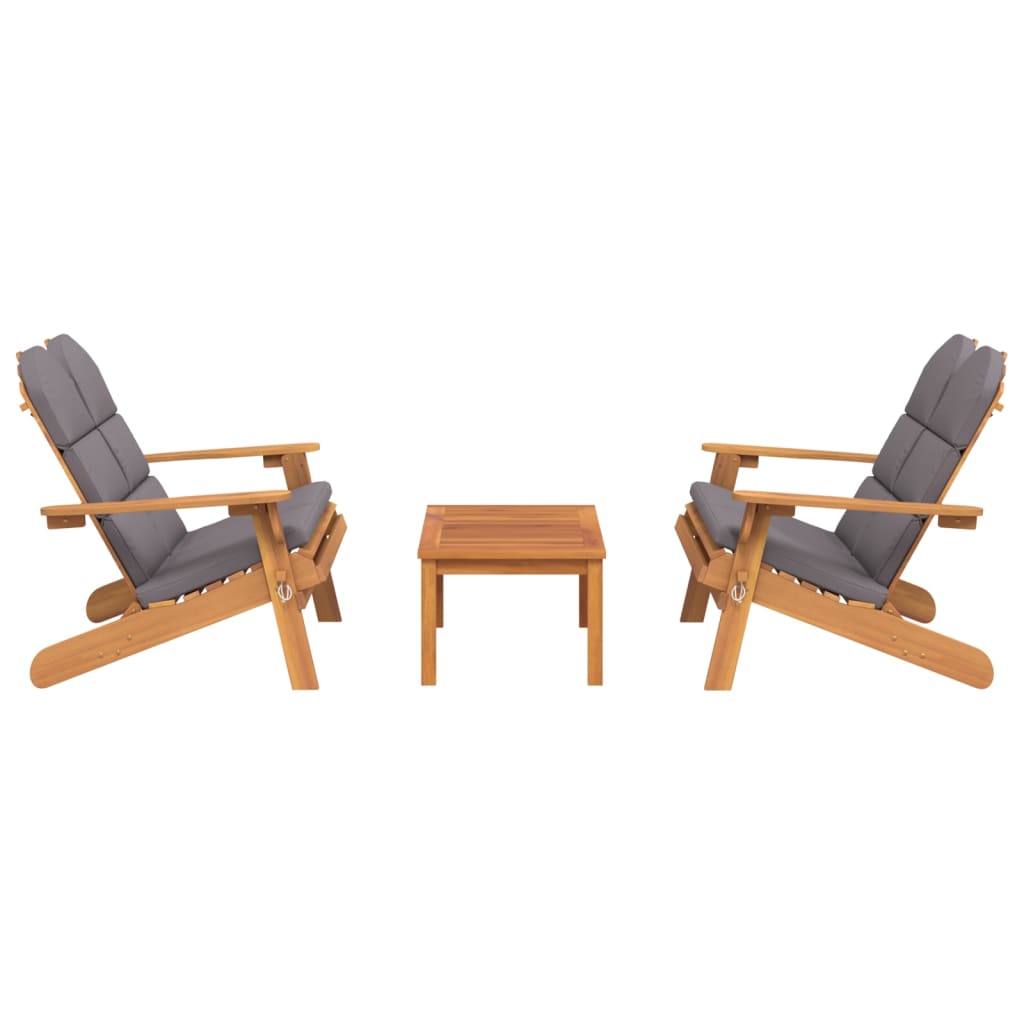 Set Salotto da Giardino Adirondack 3pz Legno Massello di Acacia | homemem39