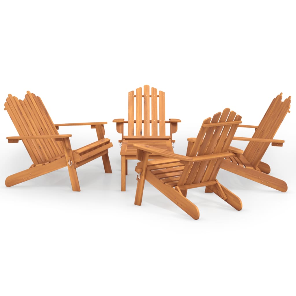 Set Salotto da Giardino Adirondack 5pz Legno Massello di Acacia | homemem39