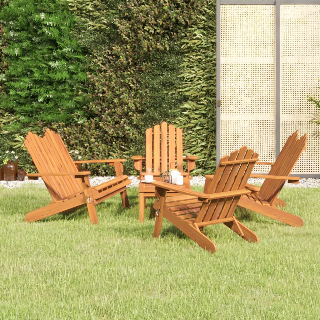 Set Salotto da Giardino Adirondack 5pz Legno Massello di Acacia | homemem39