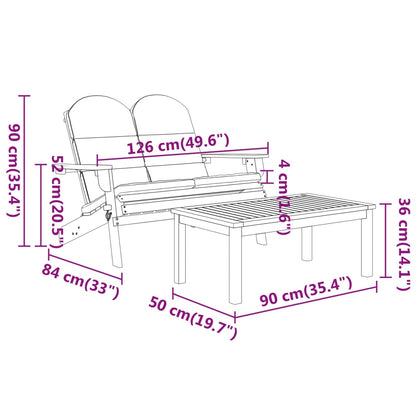 Set Salotto da Giardino Adirondack 5pz Legno Massello di Acacia | homemem39