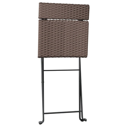 Sedie Pieghevoli da Bistrò 8 pz Marroni Polyrattan e Acciaio - homemem39