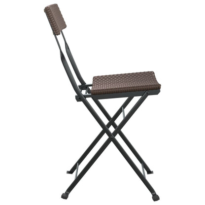 Sedie Pieghevoli da Bistrò 8 pz Marroni Polyrattan e Acciaio - homemem39