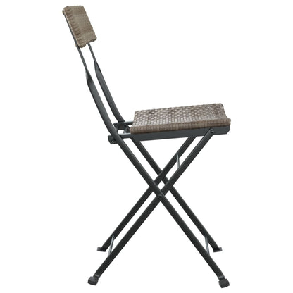 Sedie Pieghevoli da Bistrò 4 pz Grigie Polyrattan e Acciaio - homemem39