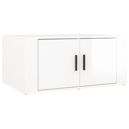 Tavolino da Salotto Bianco Lucido 80x50x36cm Legno Multistrato | homemem39