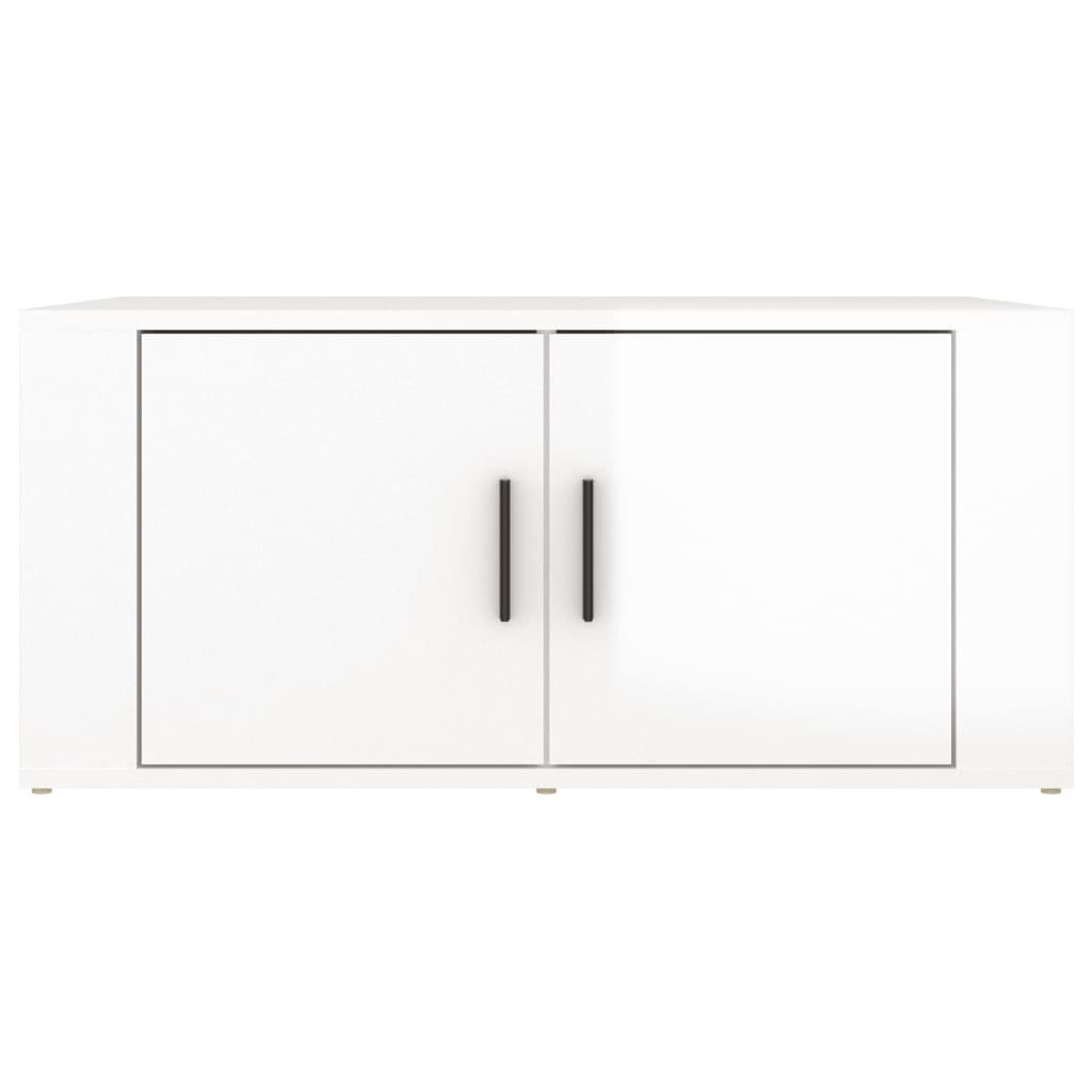 Tavolino da Salotto Bianco Lucido 80x50x36cm Legno Multistrato | homemem39