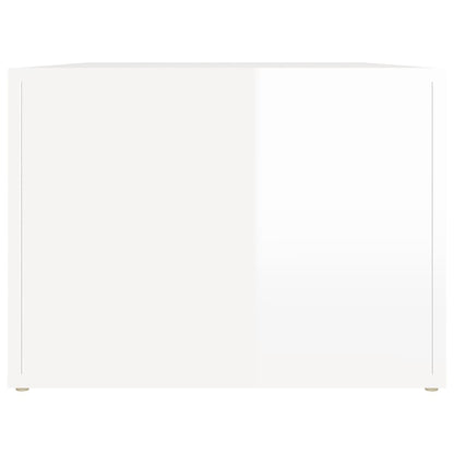 Tavolino da Salotto Bianco Lucido 80x50x36cm Legno Multistrato | homemem39