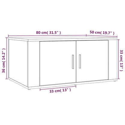 Tavolino da Salotto Bianco Lucido 80x50x36cm Legno Multistrato | homemem39
