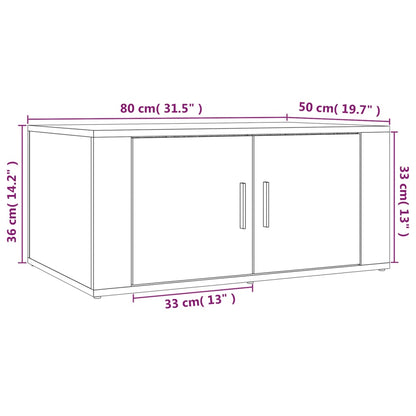 Tavolino Salotto Grigio Cemento 80x50x36 cm Legno Multistrato | homemem39