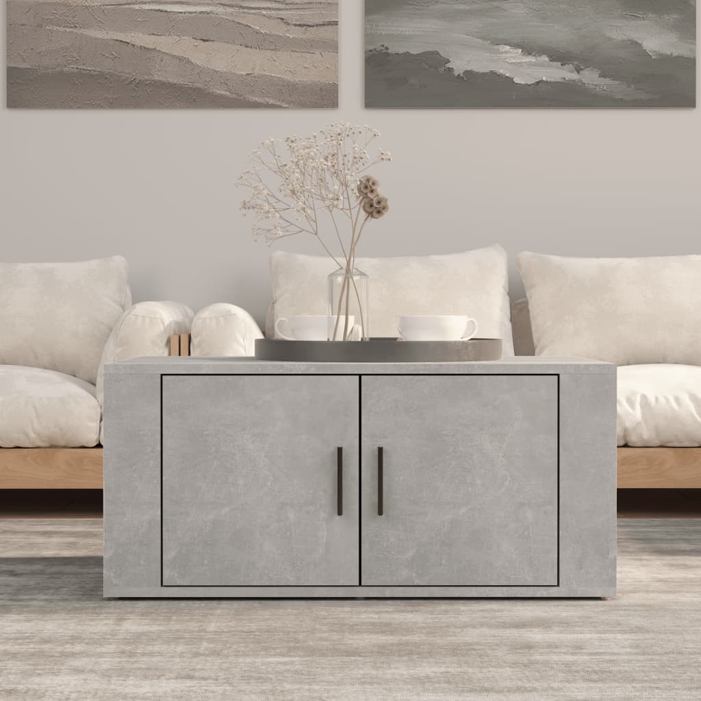 Tavolino Salotto Grigio Cemento 80x50x36 cm Legno Multistrato | homemem39