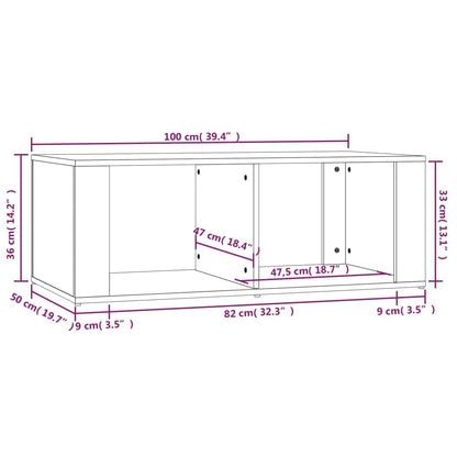 Tavolino da Salotto Nero 100x50x36 cm in Legno Multistrato | homemem39