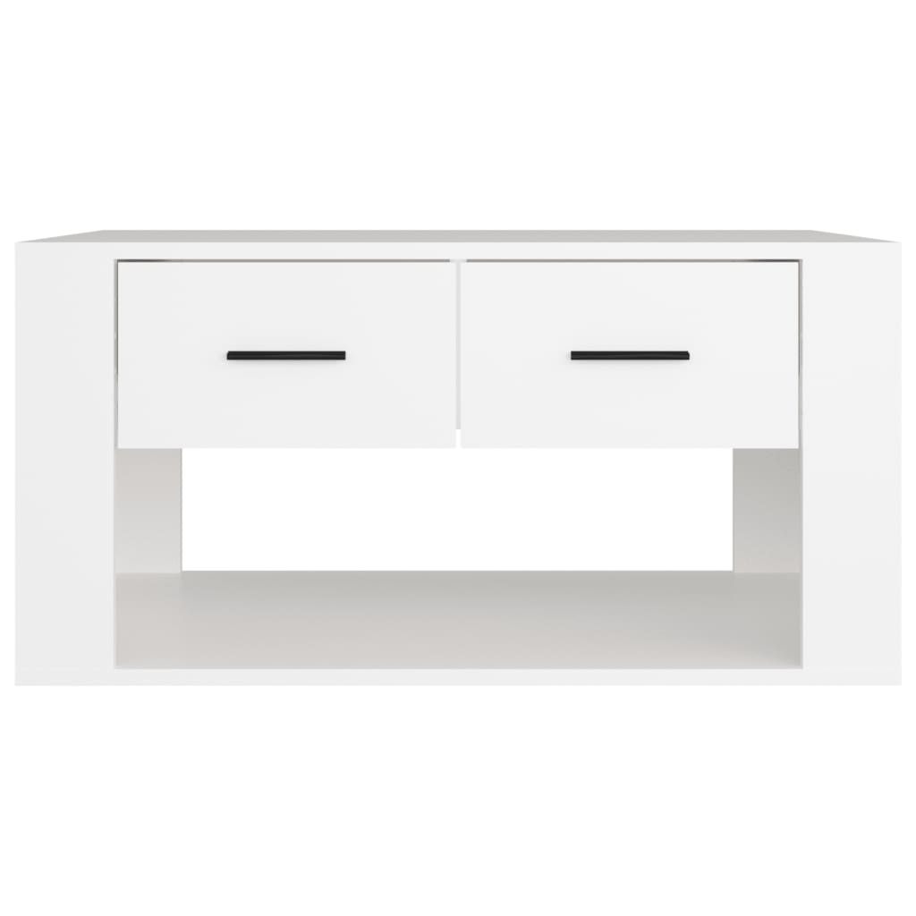 Tavolino da Salotto Bianco 80x50x40 cm in Legno Multistrato | homemem39