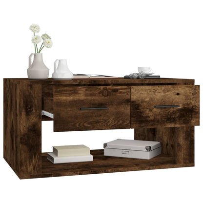 Tavolino da Salotto Rovere Fumo 80x50x40 cm Legno Multistrato | homemem39