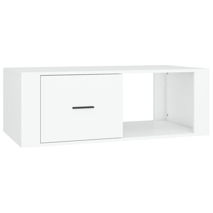 Tavolino da Salotto Bianco 100x50,5x35 cm in Legno Multistrato | homemem39