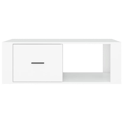 Tavolino da Salotto Bianco 100x50,5x35 cm in Legno Multistrato | homemem39