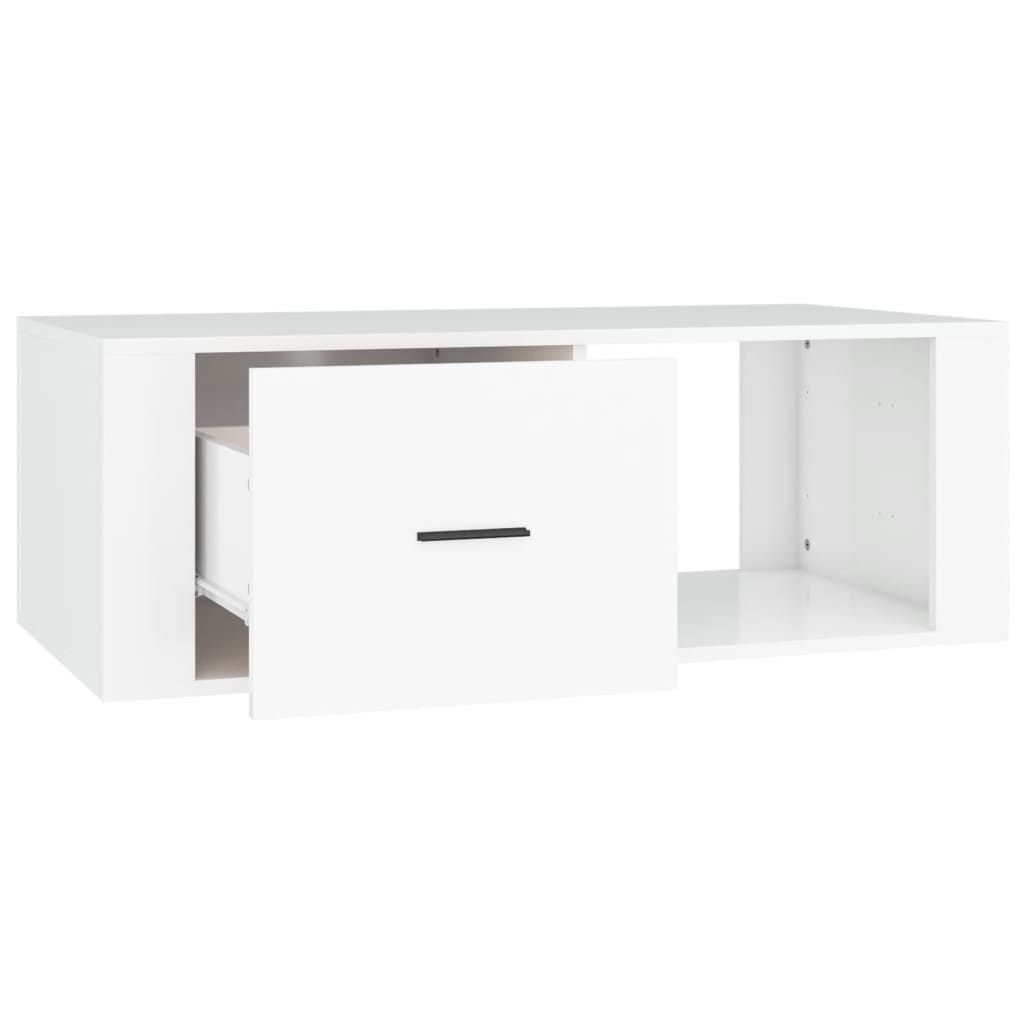 Tavolino da Salotto Bianco 100x50,5x35 cm in Legno Multistrato | homemem39