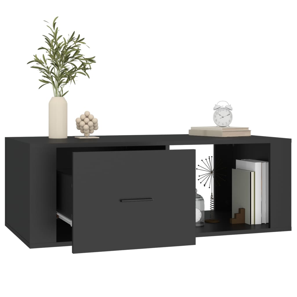 Tavolino da Salotto Nero 100x50,5x35 cm in Legno Multistrato | homemem39