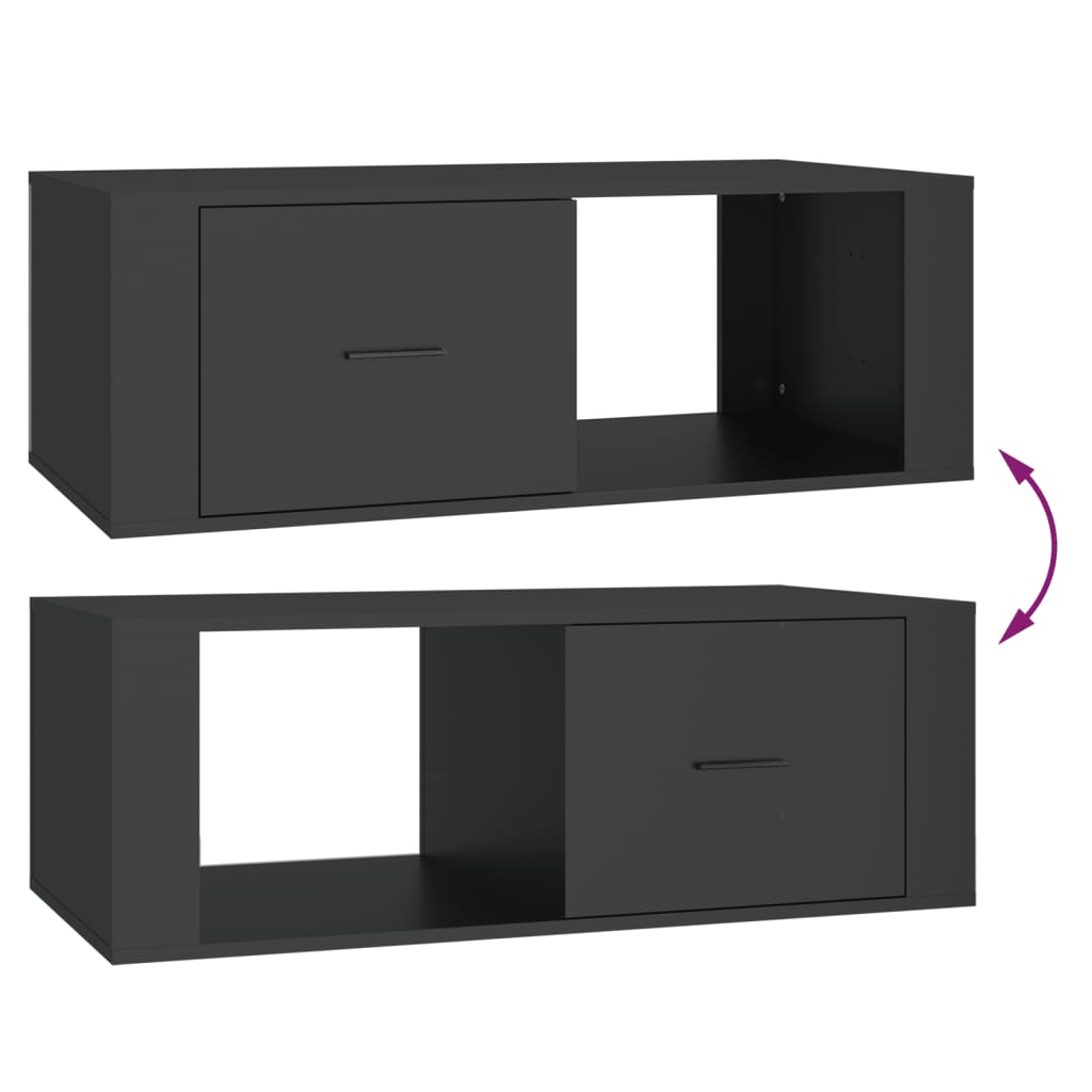 Tavolino da Salotto Nero 100x50,5x35 cm in Legno Multistrato | homemem39