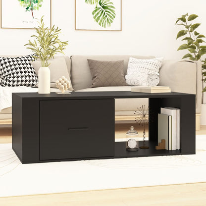 Tavolino da Salotto Nero 100x50,5x35 cm in Legno Multistrato | homemem39