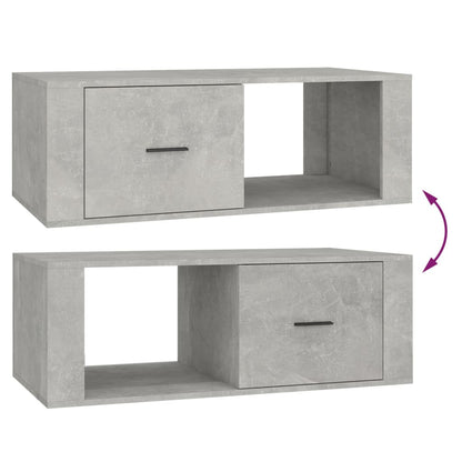 Tavolino Salotto Grigio Cemento 100x50,5x35cm Legno Multistrato