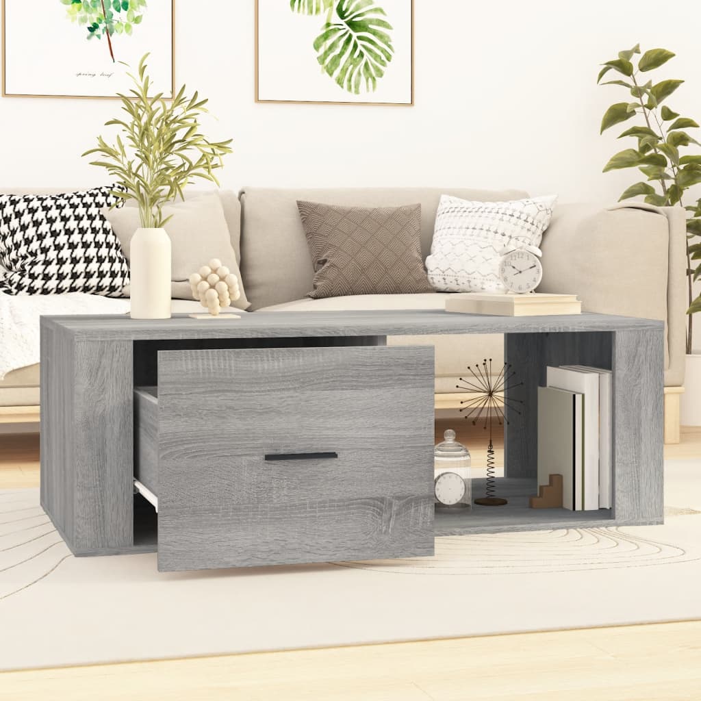Tavolino Salotto Grigio Sonoma 100x50,5x35 cm Legno Multistrato | homemem39