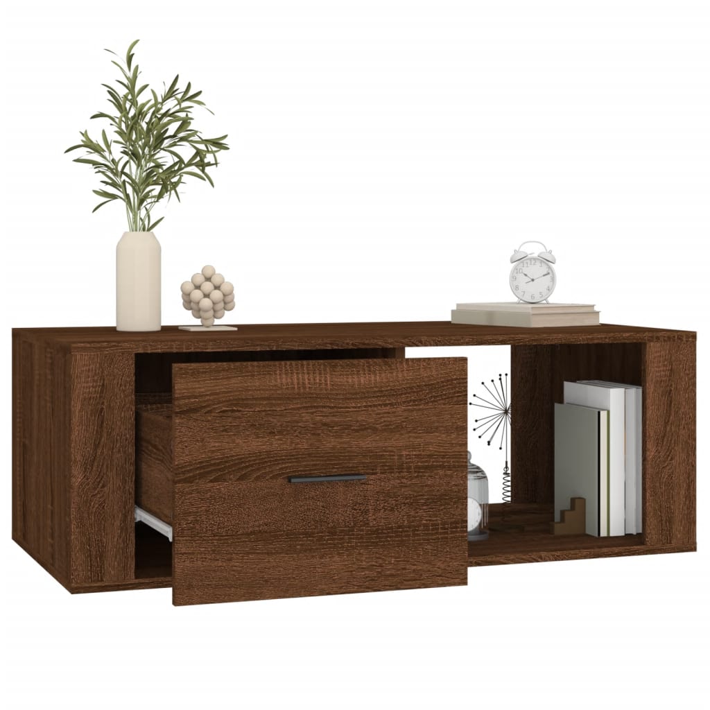 Tavolino Salotto Rovere Marrone 100x50,5x35cm Legno Multistrato | homemem39