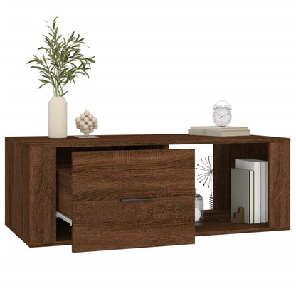 Tavolino Salotto Rovere Marrone 100x50,5x35cm Legno Multistrato | homemem39