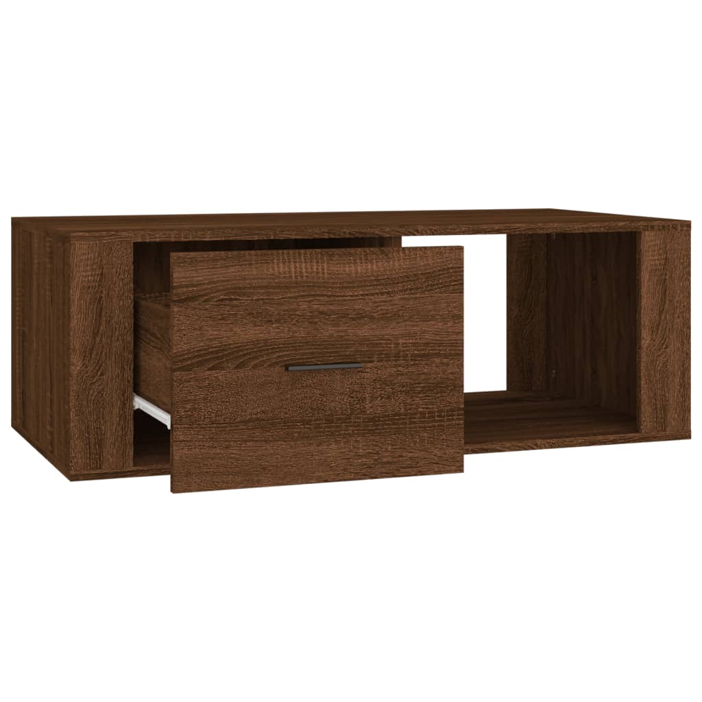 Tavolino Salotto Rovere Marrone 100x50,5x35cm Legno Multistrato | homemem39