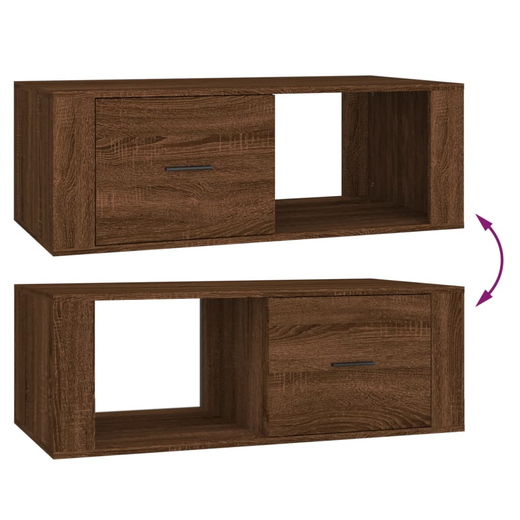 Tavolino Salotto Rovere Marrone 100x50,5x35cm Legno Multistrato | homemem39