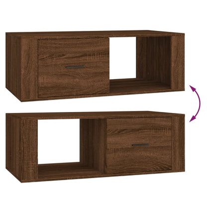 Tavolino Salotto Rovere Marrone 100x50,5x35cm Legno Multistrato | homemem39