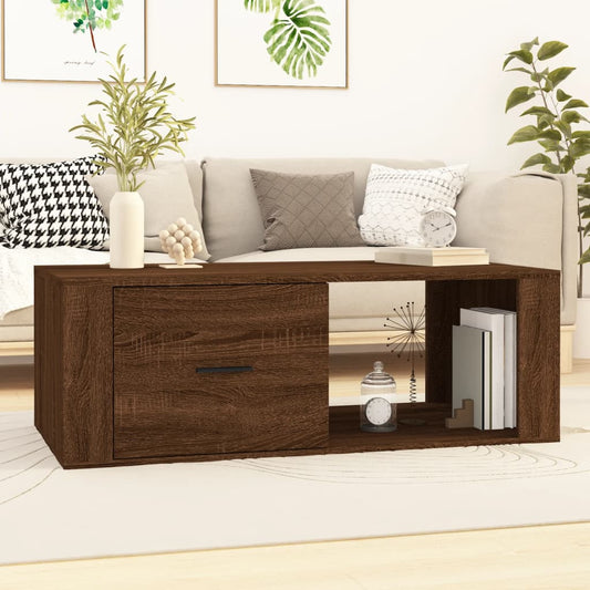 Tavolino Salotto Rovere Marrone 100x50,5x35cm Legno Multistrato | homemem39