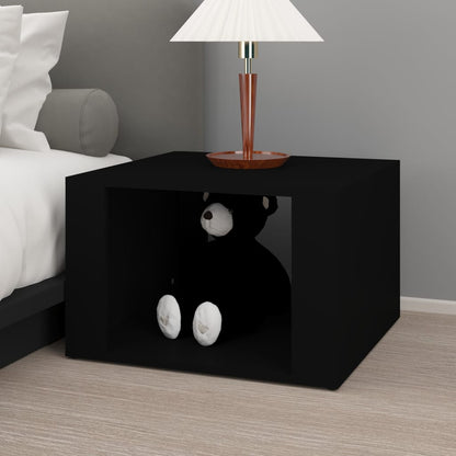 Comodino Nero 57x55x36 cm in Legno Multistrato - homemem39
