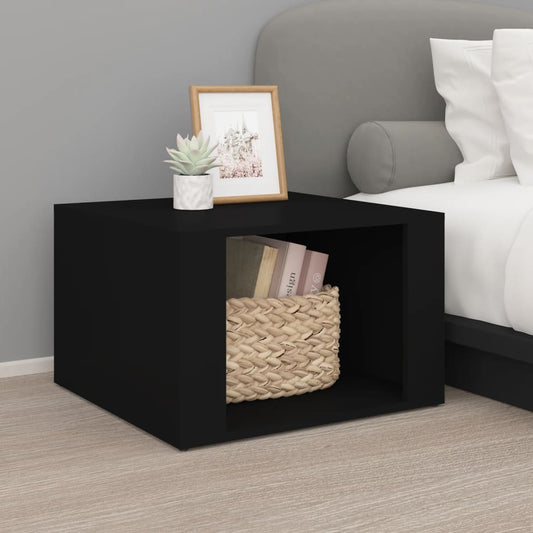 Comodino Nero 57x55x36 cm in Legno Multistrato - homemem39