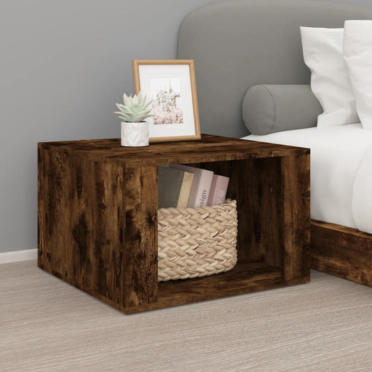Comodino Rovere Fumo 57x55x36 cm in Legno Multistrato - homemem39
