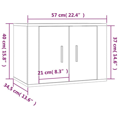 Mobile Porta TV a Parete Bianco 57x34,5x40 cm - homemem39