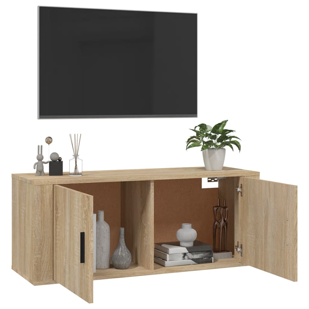 Mobile Porta TV a Parete rovere sonoma 100x34,5x40 cm