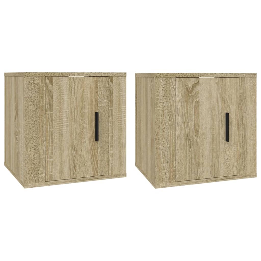 Mobili Porta TV a Parete 2 pz Rovere Sonoma 40x34,5x40 cm - homemem39