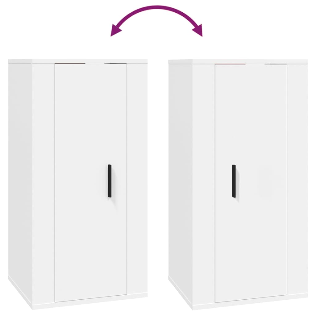 Mobile Porta TV a Parete Bianco 40x34,5x80 cm - homemem39