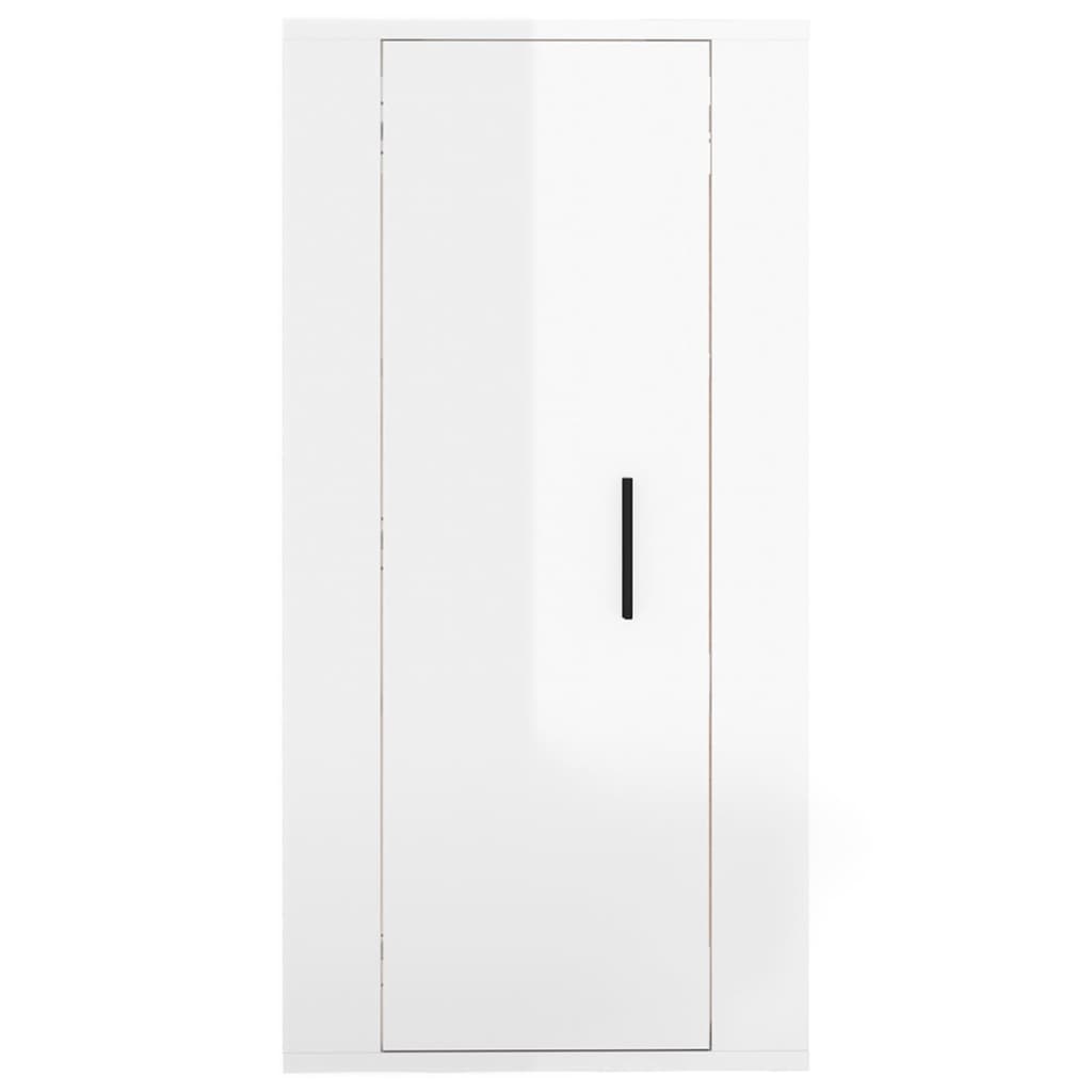 Mobile Porta TV a Parete Bianco Lucido 40x34,5x80 cm - homemem39