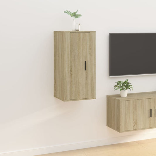 Mobile Porta TV a Parete Rovere Sonoma 40x34,5x80 cm