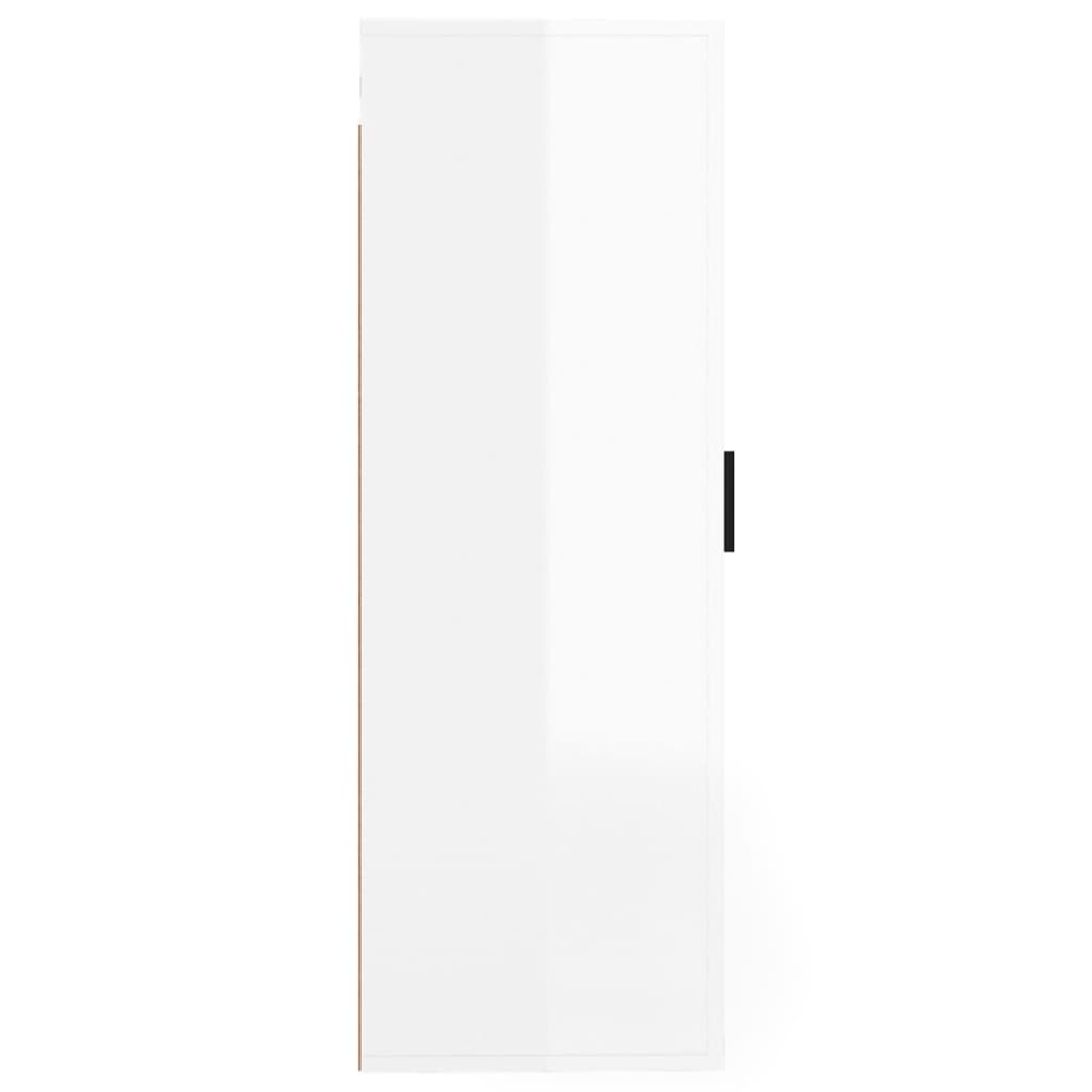 Mobile Porta TV a Parete Bianco Lucido 40x34,5x100 cm - homemem39