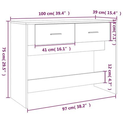 Tavolo Consolle 100x39x75 cm in legno multistrato