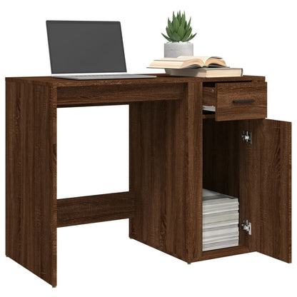 Scrivania Rovere Marrone 100x49x75 cm in Legno Multistrato - homemem39