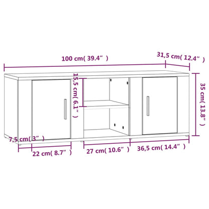 Mobile per TV Rovere Sonoma 100x31,5x35 cm Legno Multistrato | homemem39