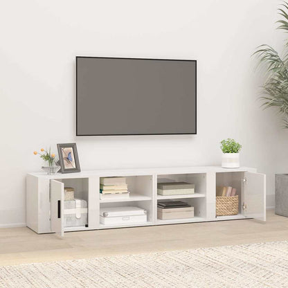 Mobili TV 2 pz Bianco Lucido 80x31,5x36cm in Legno Multistrato