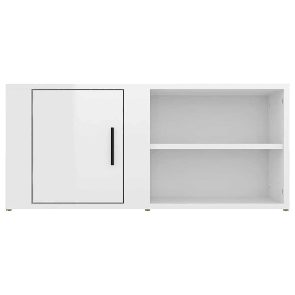 Mobili TV 2 pz Bianco Lucido 80x31,5x36cm in Legno Multistrato