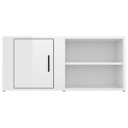 Mobili TV 2 pz Bianco Lucido 80x31,5x36cm in Legno Multistrato