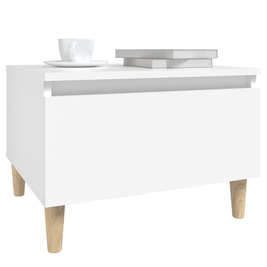 Tavolini Bianchi 2pz 50x46x35 cm in Legno Multistrato - homemem39