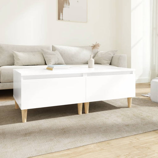 Tavolini 2pz Bianco Lucido 50x46x35 cm in Legno Multistrato - homemem39