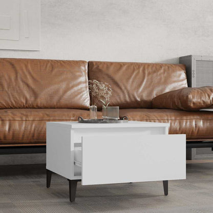 Tavolini Bianchi 2pz 50x46x35 cm in Legno Multistrato