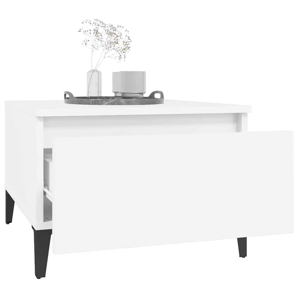 Tavolini Bianchi 2pz 50x46x35 cm in Legno Multistrato